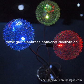 Decorative 3pcs Glass Ball with Iron Table Light, LED